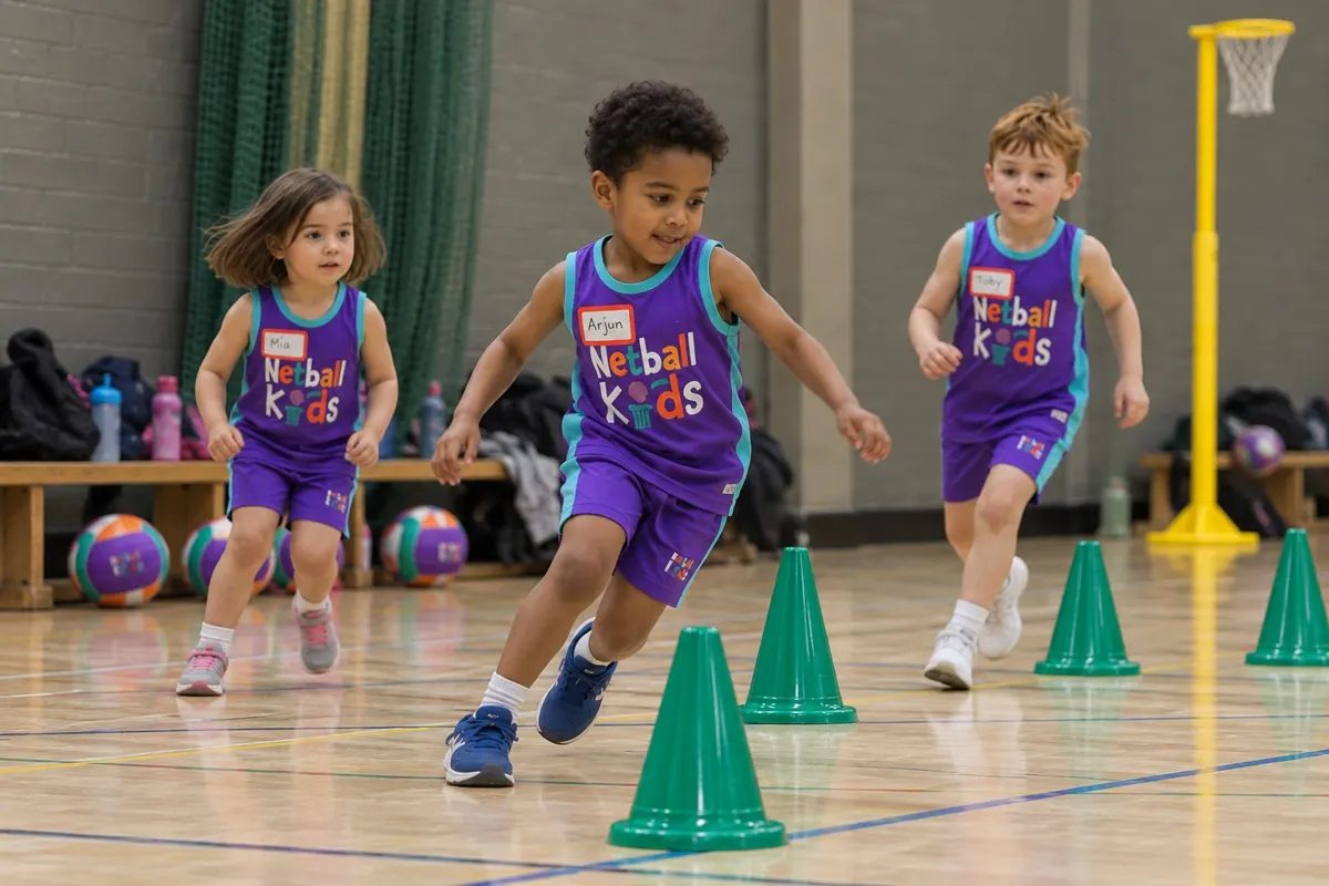 Children taking part in an obstacle course