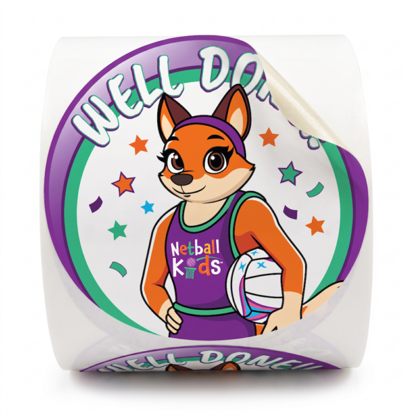 Netball kids well done stickers